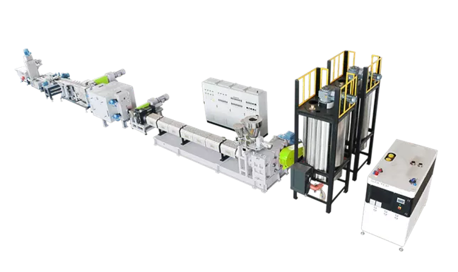 ¿Cuál es el principio de funcionamiento de la línea de extrusión de tubos de plástico?